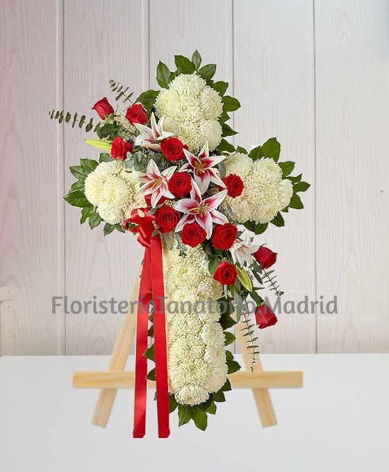 Corazon Funerario clavel y rosas especial para tanatorio