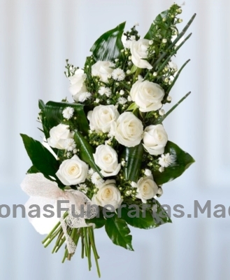 Ramo Funerario con Rosas Blancas