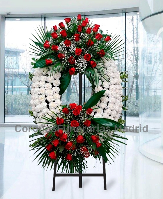 Corona Funeraria Doble Cabezal Blanca
